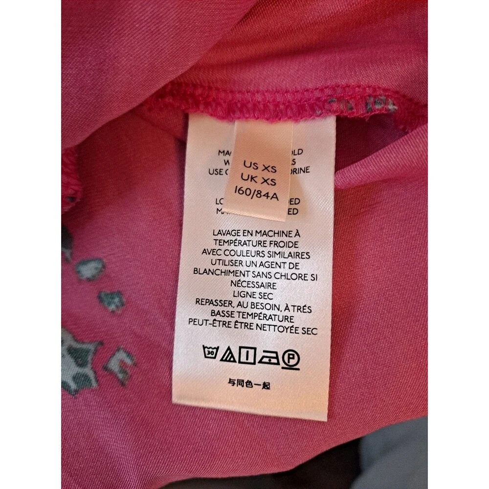 Free People Women's Run Free Blouse Size XS Pink Tie Front  Boho Shirt